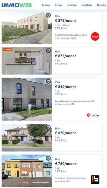 huizen te huur prijzen 1